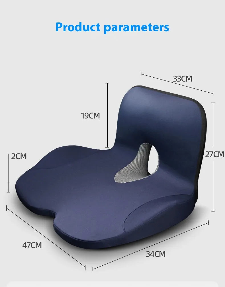 Erogonomic Memory Foam L Shaped w/ Backrest Integrated Office Seat Chair Cushion