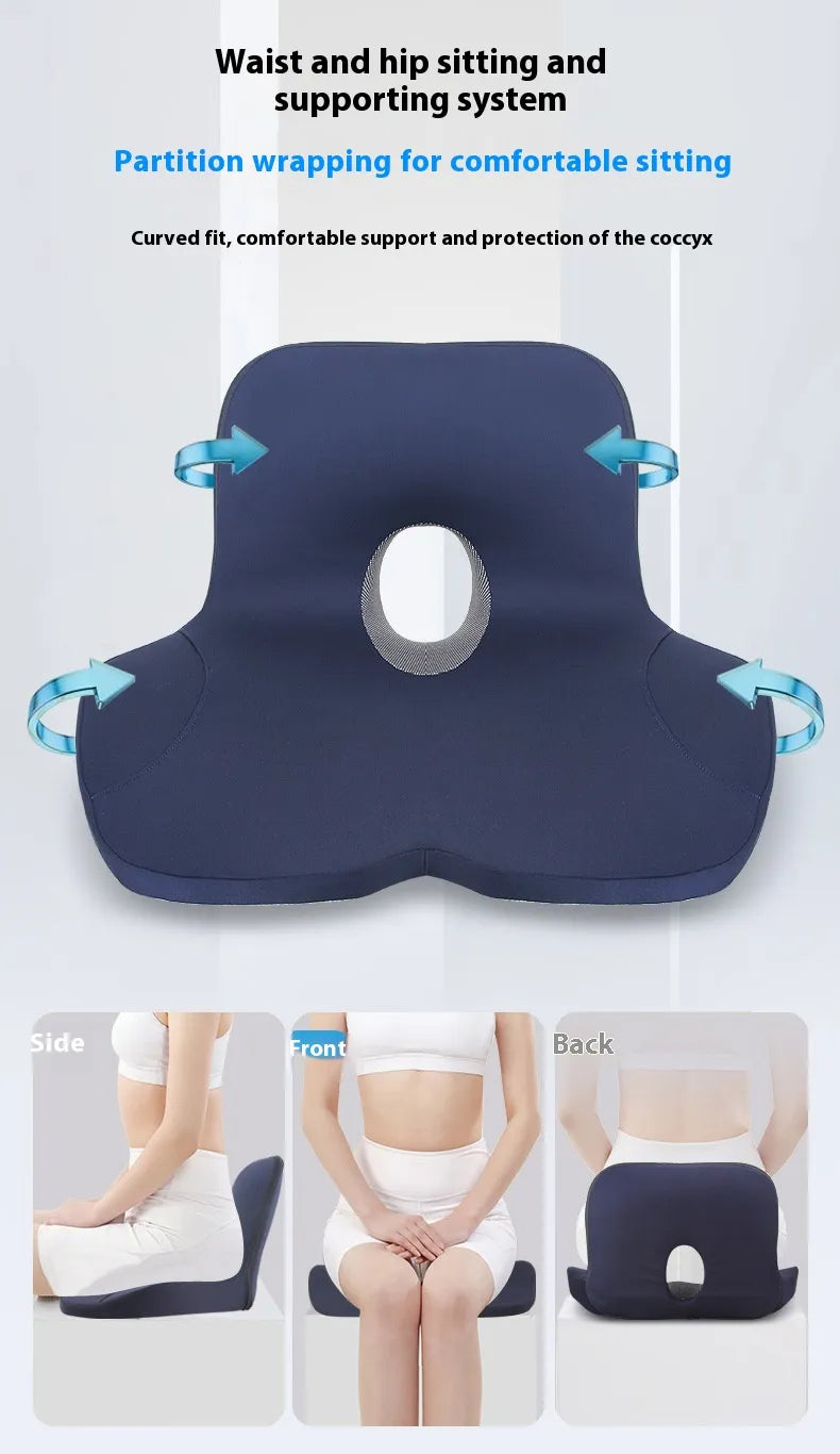 Erogonomic Memory Foam L Shaped w/ Backrest Integrated Office Seat Chair Cushion