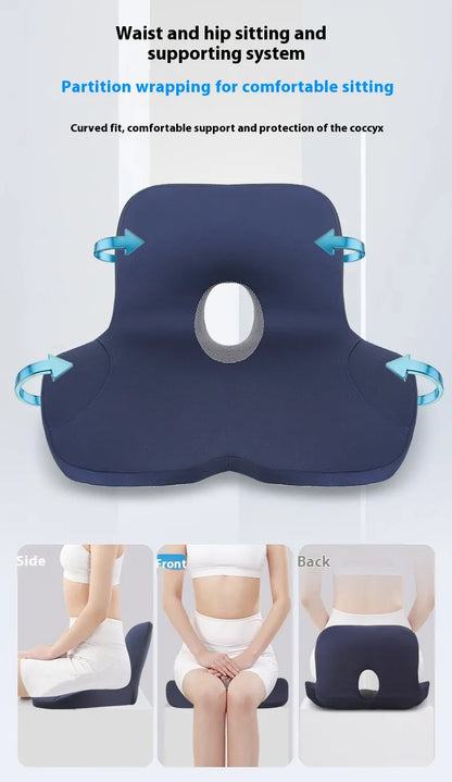 Erogonomic Memory Foam L Shaped w/ Backrest Integrated Office Seat Chair Cushion
